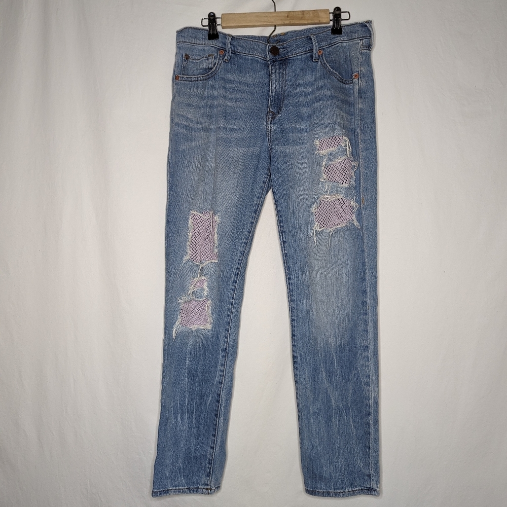 True Religion Women's Blue Denim Cameron Slim Boyfriend Jeans Size 30